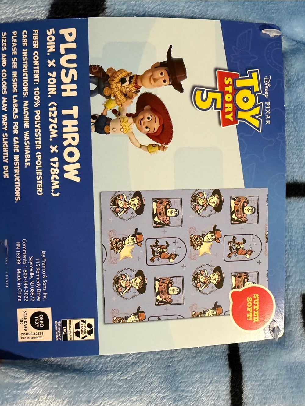 Disney Toy Story 5 Plush Throw Blanket - Blue